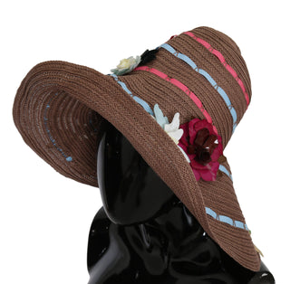 Elegant Floppy Straw Hat With Floral Accents - Luxury for You