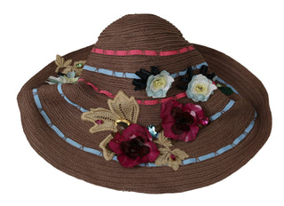 Elegant Floppy Straw Hat With Floral Accents - Luxury for You