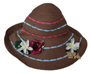 Elegant Floppy Straw Hat With Floral Accents - Luxury for You