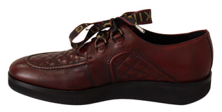 Elegant Bordeaux Derby Leather Shoes - Luxury for You