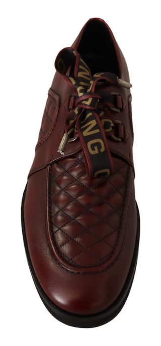 Elegant Bordeaux Derby Leather Shoes - Luxury for You