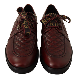 Elegant Bordeaux Derby Leather Shoes - Luxury for You