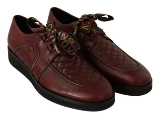 Elegant Bordeaux Derby Leather Shoes - Luxury for You