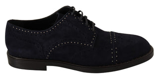 Elegant Suede Derby Shoes With Silver Studs - Luxury for You