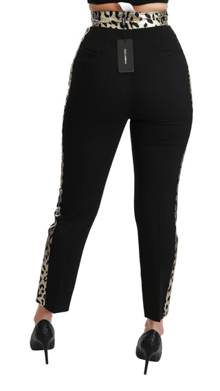 Gold Leopard Jacquard High Waist Pants - Luxury for You