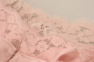 Elegant Sheer Lace Sleeveless Blouse In Pink