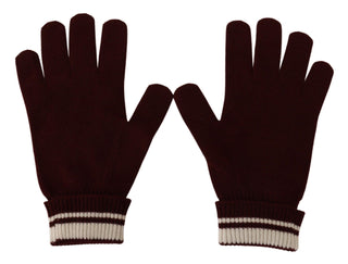 Elegant Red Cashmere Gloves With Crown Motif - Luxury for You