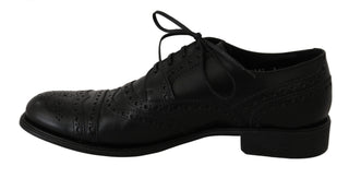 Elegant Black Leather Derby Wingtip Dress Shoes - Luxury for You