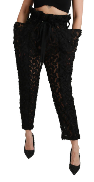 Chic Tapered High Waist Lace Pants - Luxury for You