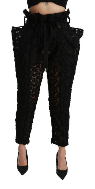 Chic Tapered High Waist Lace Pants - Luxury for You