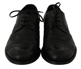 Elegant Black Leather Derby Wingtip Dress Shoes - Luxury for You