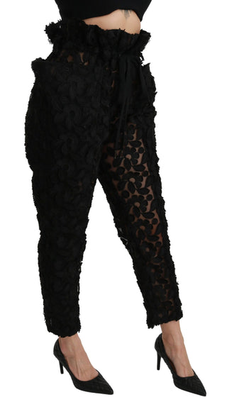 Chic Tapered High Waist Lace Pants - Luxury for You