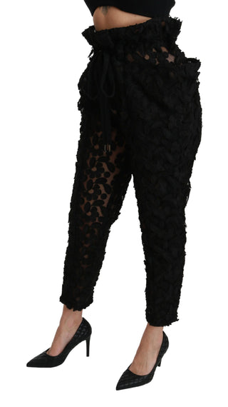 Chic Tapered High Waist Lace Pants - Luxury for You