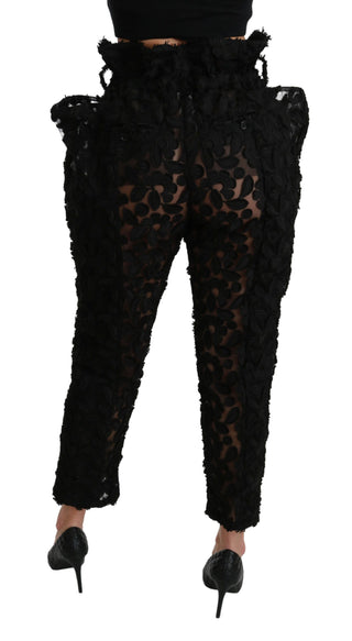 Chic Tapered High Waist Lace Pants - Luxury for You