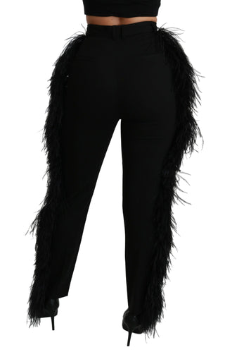 Elegant High Waist Wool Blend Pants - Luxury for You