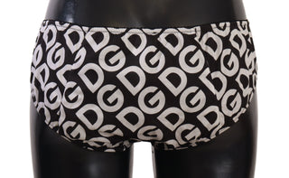 Chic Black & White Dg Logo Print Bottoms