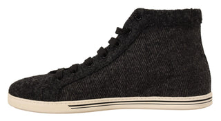 Elegant High Top Cotton/wool Sneakers