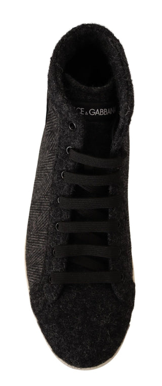 Elegant High Top Cotton/wool Sneakers