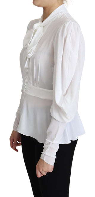 Elegant Snow-white Viscose Blouse - Luxury for You