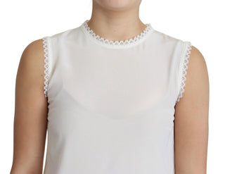 Elegant Silk Lace-detailed Sleeveless Blouse - Luxury for You