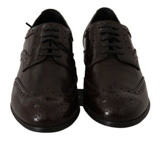 Elegant Brown Leather Oxford Flats - Luxury for You