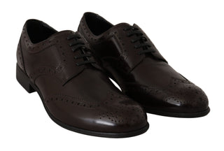 Elegant Brown Leather Oxford Flats - Luxury for You