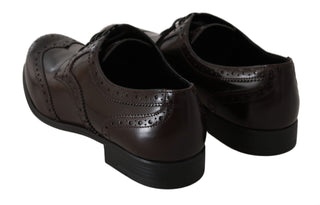 Elegant Brown Leather Oxford Flats - Luxury for You