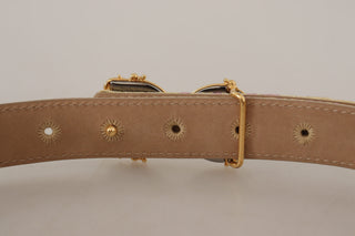 Chic Gold And Pink Leather Belt