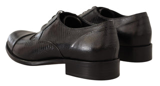 Elegant Black Lizard Skin Derby Shoes - Luxury for You