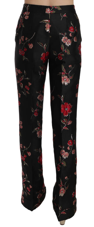 Elegant Floral Print Boot Cut Trousers - Luxury for You