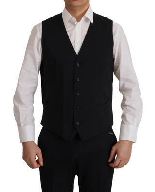 Elegant Black Martini Blazer And Vest Ensemble