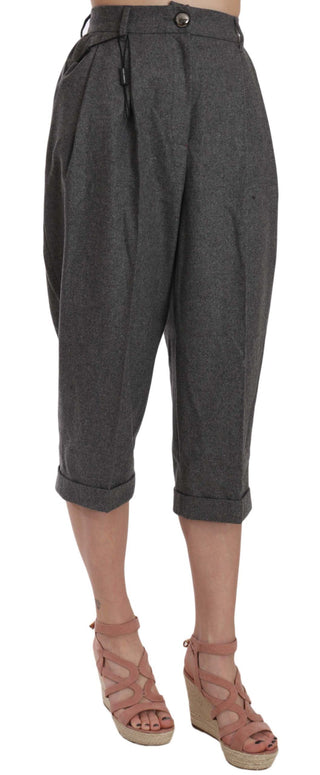 Elegant Gray Wool-cashmere Pleated Trousers - Luxury for You