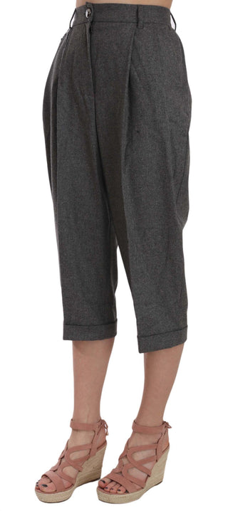 Elegant Gray Wool-cashmere Pleated Trousers - Luxury for You