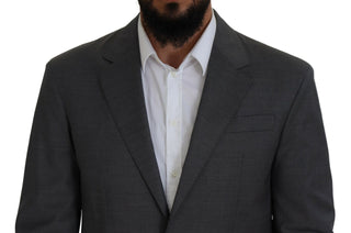 Gray Wool Single Breasted 2 Piece Cipro Suit