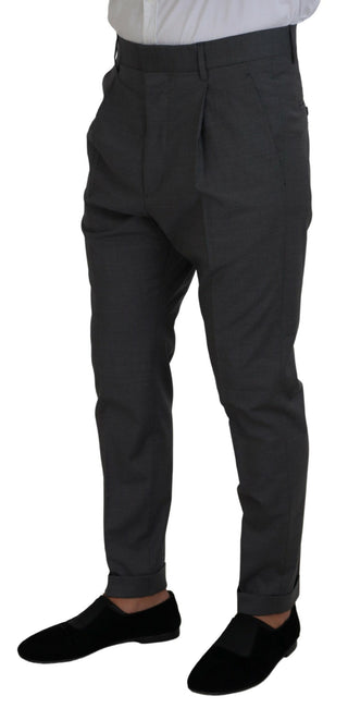 Gray Wool Single Breasted 2 Piece Cipro Suit