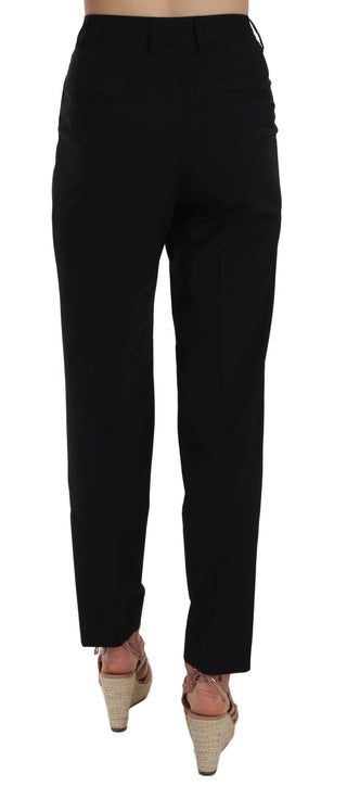 Elegant Pleated Tapered Black Trousers - Luxury for You