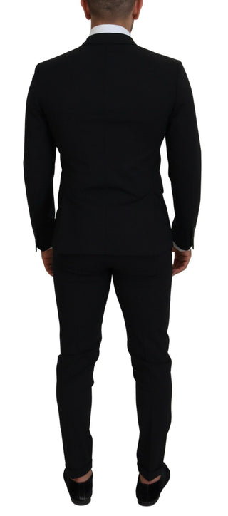 Black Wool Single Breasted 2 Piece London Suit