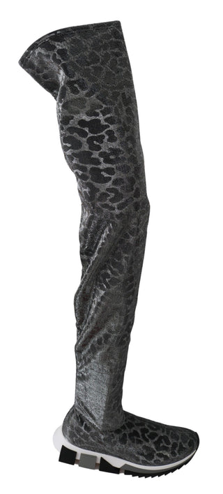 Elegant Leopard Booties Above Knee Shoes - Luxury for You