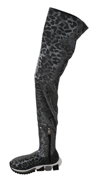 Elegant Leopard Booties Above Knee Shoes - Luxury for You