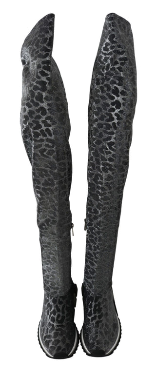 Elegant Leopard Booties Above Knee Shoes - Luxury for You