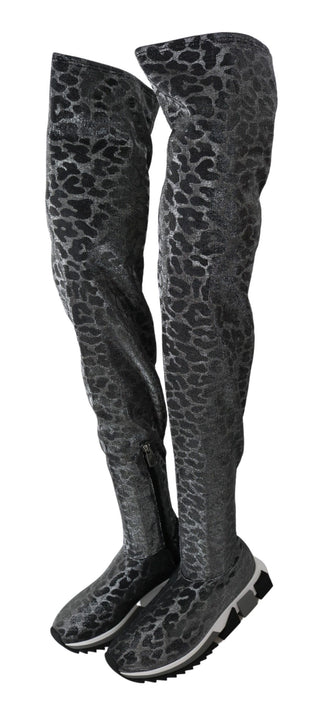 Elegant Leopard Booties Above Knee Shoes - Luxury for You