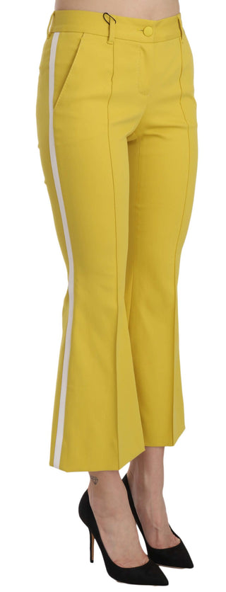 Chic Yellow Flare Pants For Elegant Evenings - Luxury for You