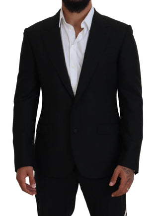 Elegant Single-breasted Wool Blend Blazer