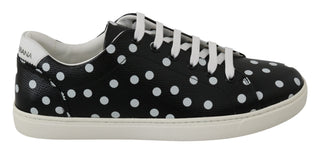 Black Polka Dotted Leather Sneakers - Luxury for You