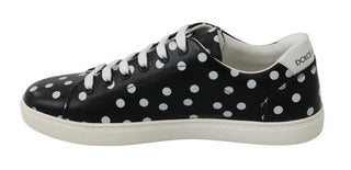 Black Polka Dotted Leather Sneakers - Luxury for You