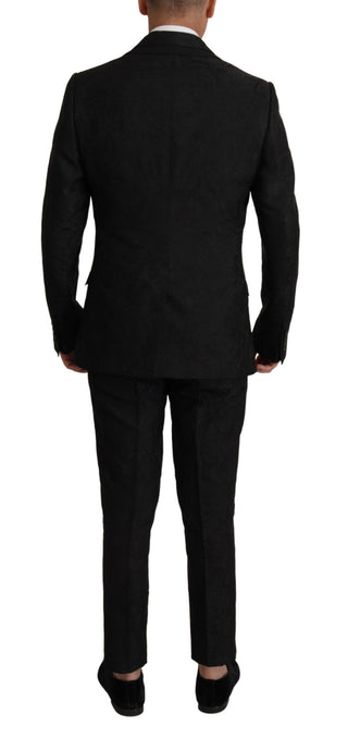 Elegant Black Two-piece Martini Suit