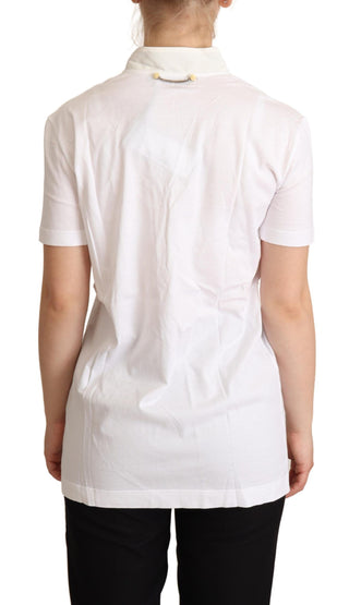 Chic White Love Motif Silk-blend Tee - Luxury for You