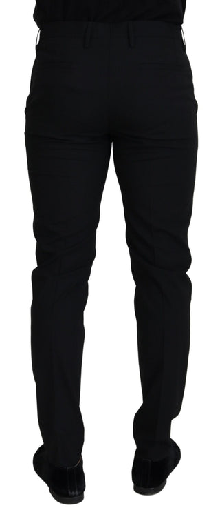 Elegant Black Wool-blend Trousers