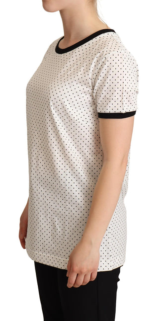 Polka Dot Crewneck Cotton Tee - Luxury for You