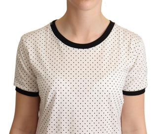 Polka Dot Crewneck Cotton Tee - Luxury for You